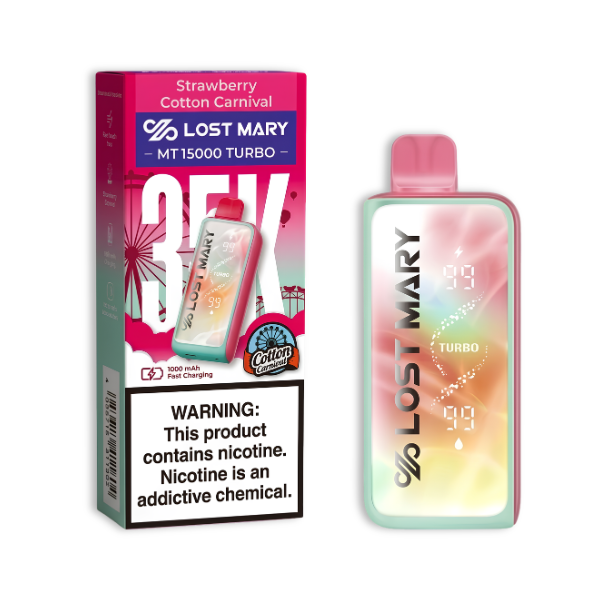 Lost Mary Strawberry Cotton Carnival MT35000 Turbo Disposable Vape